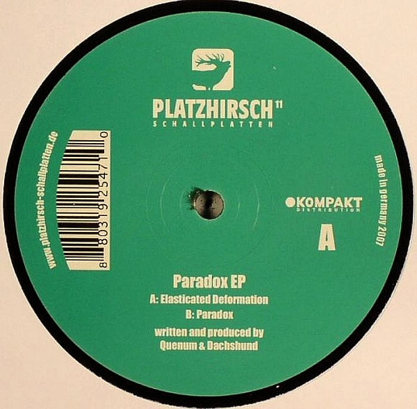 Quenum & Dachshund - Paradox EP | Platzhirsch Schallplatten (PLATZHIRSCH 11) - main Quenum & Dachshund - Paradox EP | Platzhirsch Schallplatten (PLATZHIRSCH 11) - main