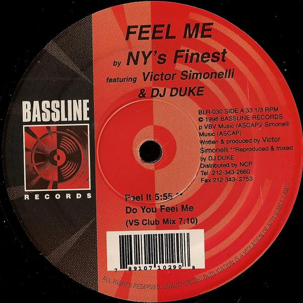 NY's Finest Featuring Victor Simonelli & DJ Duke - Feel Me | Bassline Records (BLR-030) - main NY's Finest Featuring Victor Simonelli & DJ Duke - Feel Me | Bassline Records (BLR-030) - main