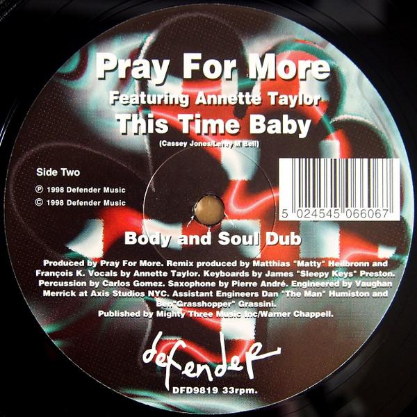 Pray For More Featuring Annette Taylor - This Time Baby | Defender Music (DFD9819) - 2 Pray For More Featuring Annette Taylor - This Time Baby | Defender Music (DFD9819) - 2