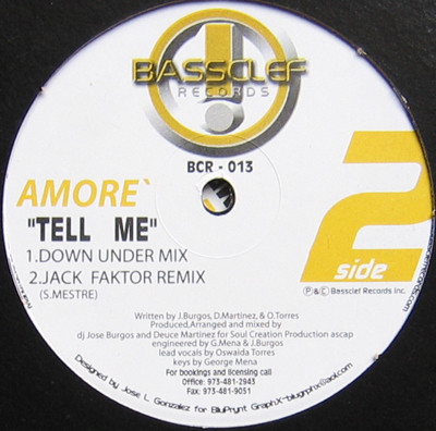 Amore - Tell Me | Bassclef Records (BCR 013)