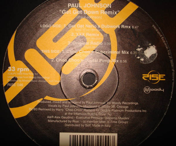 Paul Johnson - Get Get Down (Remix) | Rise (RISE 046) - main Paul Johnson - Get Get Down (Remix) | Rise (RISE 046) - main