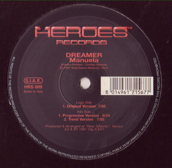 Dreamer - Manuela | Heroes Records (HRS 009) - main