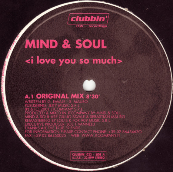 Mind & Soul - I Love You So Much | Clubbin' Records (CLUBBIN' 023)