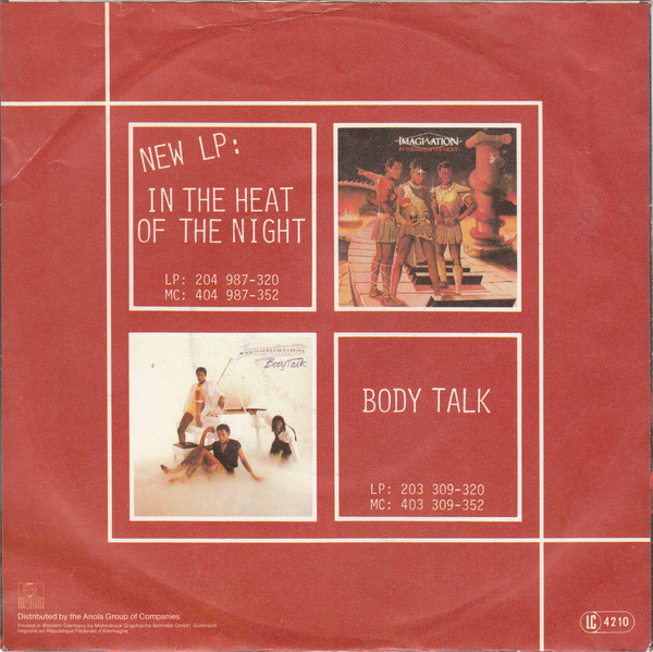 Imagination - In The Heat Of The Night / Heart 'N Soul | Ariola (104 788) - 2 Imagination - In The Heat Of The Night / Heart 'N Soul | Ariola (104 788) - 2