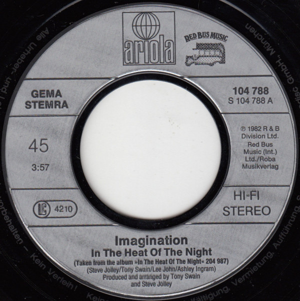 Imagination - In The Heat Of The Night / Heart 'N Soul | Ariola (104 788) - 3 Imagination - In The Heat Of The Night / Heart 'N Soul | Ariola (104 788) - 3
