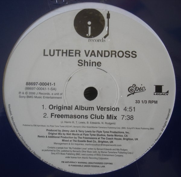 Luther Vandross - Shine | J Records (88697 00041 1) - 3 Luther Vandross - Shine | J Records (88697 00041 1) - 3
