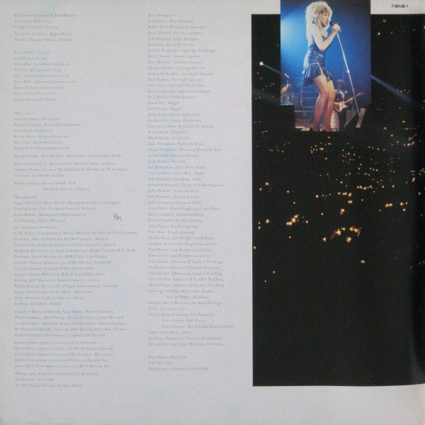 Tina Turner - Tina Live In Europe | Capitol Records (198 7 90126 1) - 3