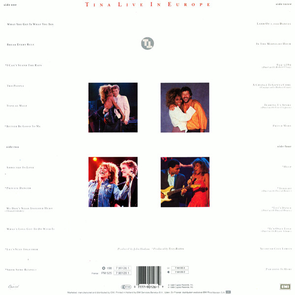 Tina Turner - Tina Live In Europe | Capitol Records (198 7 90126 1) - 2