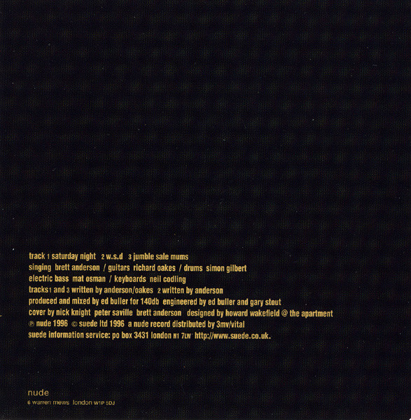 Suede - Saturday Night | Nude Records (NUD 24CD1) - 3
