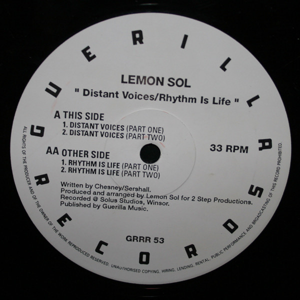 Lemon Sol - Distant Voices / Rhythm Is Life | Guerilla (GRRR 53) - main