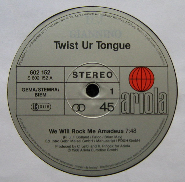 Twist Ur Tongue - We Will Rock Me Amadeus | Ariola (602 152-213) - 3