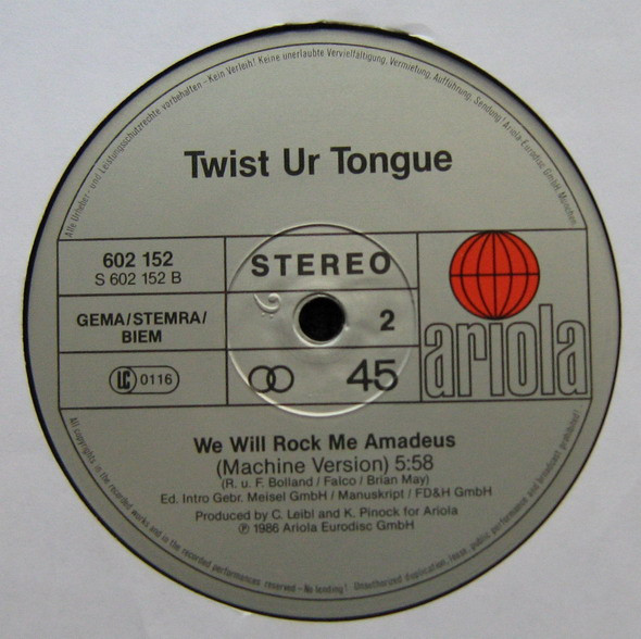 Twist Ur Tongue - We Will Rock Me Amadeus | Ariola (602 152-213) - 4