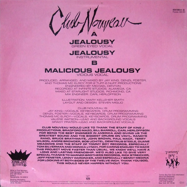 Club Nouveau - Jealousy | Warner Bros. Records (920 590-0) - 2