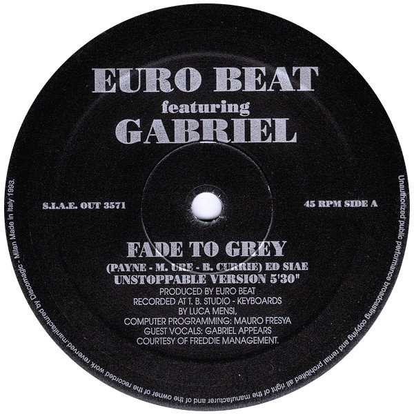 Euro Beat Featuring Gabriel - Fade To Grey | Out (OUT 3571) - 4