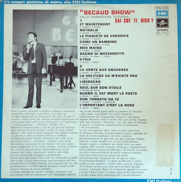 Gilbert Bécaud - Bécaud Show | Columbia (3C 062-11857) - 2