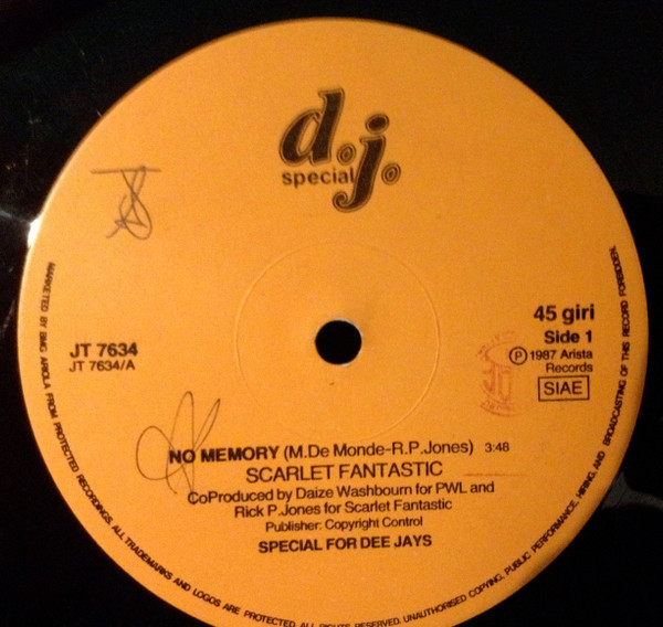 Scarlet Fantastic / Exposé - No Memory / Seasons Change | Arista (JT 7634) - main Scarlet Fantastic / Exposé - No Memory / Seasons Change | Arista (JT 7634) - main