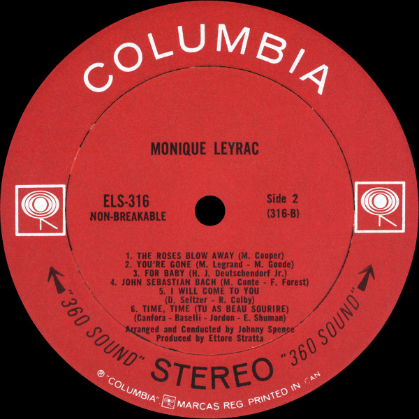 Monique Leyrac - Monique Leyrac | Columbia (ELS 316) - 4