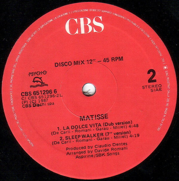 Matisse - La Dolce Vita | CBS (CBS 651296 6) - 4