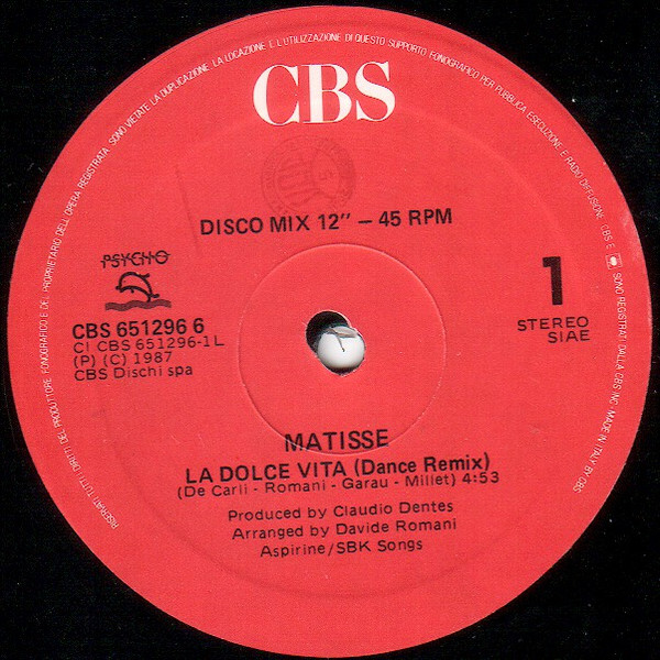 Matisse - La Dolce Vita | CBS (CBS 651296 6) - 3