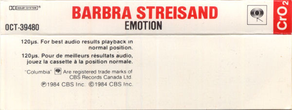 Barbra Streisand - Emotion | Columbia (OCT 39480) - 2 Barbra Streisand - Emotion | Columbia (OCT 39480) - 2