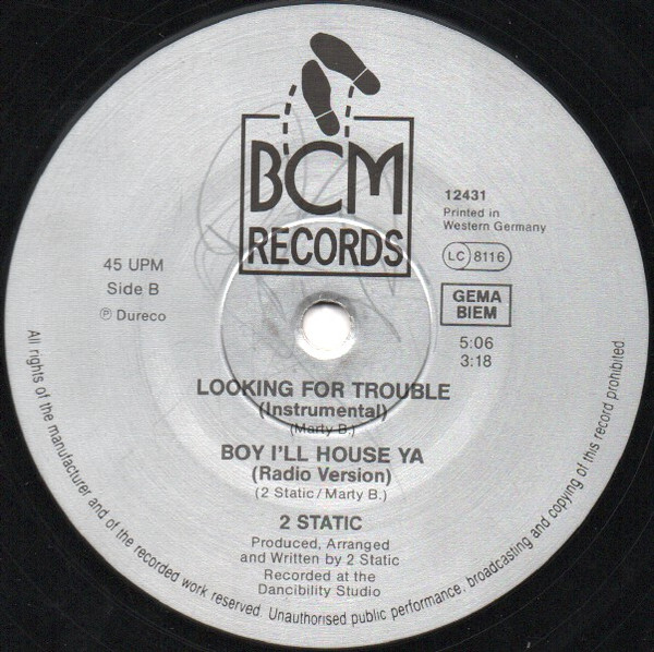 2 Static - Boy, I'll House Ya | BCM Records (BCM 12431) - 4