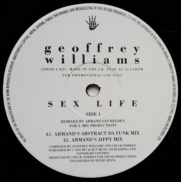 Geoffrey Williams - Sex Life | Hands On Records (12HOR 4 DJ1) - main Geoffrey Williams - Sex Life | Hands On Records (12HOR 4 DJ1) - main