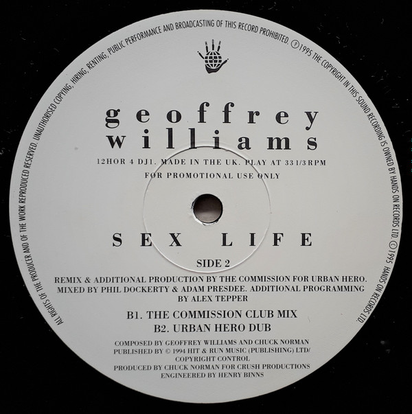 Geoffrey Williams - Sex Life | Hands On Records (12HOR 4 DJ1) - 2 Geoffrey Williams - Sex Life | Hands On Records (12HOR 4 DJ1) - 2