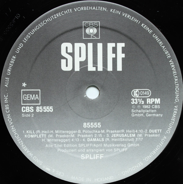 Spliff - 85555 | CBS (CBS 85 555) - 4