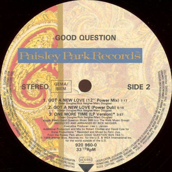 Good Question - Got A New Love | Paisley Park (920 960-0) - 4 Good Question - Got A New Love | Paisley Park (920 960-0) - 4