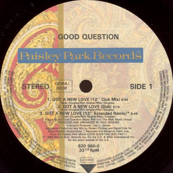 Good Question - Got A New Love | Paisley Park (920 960-0) - 3 Good Question - Got A New Love | Paisley Park (920 960-0) - 3