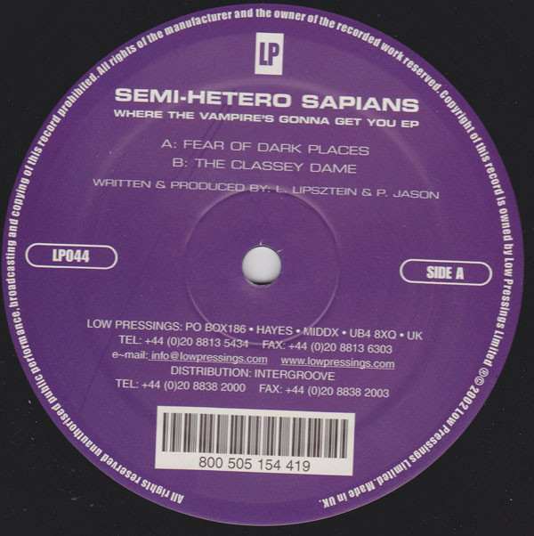 Semi Hetero Sapiens - Where The Vampire's Gonna Get You EP | Low Pressings (LP044)