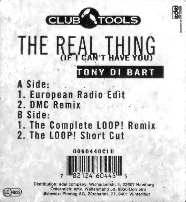 Tony Di Bart - The Real Thing (If I Can't Have You) | Club Tools (006044-0 CLU) - 3 Tony Di Bart - The Real Thing (If I Can't Have You) | Club Tools (006044-0 CLU) - 3