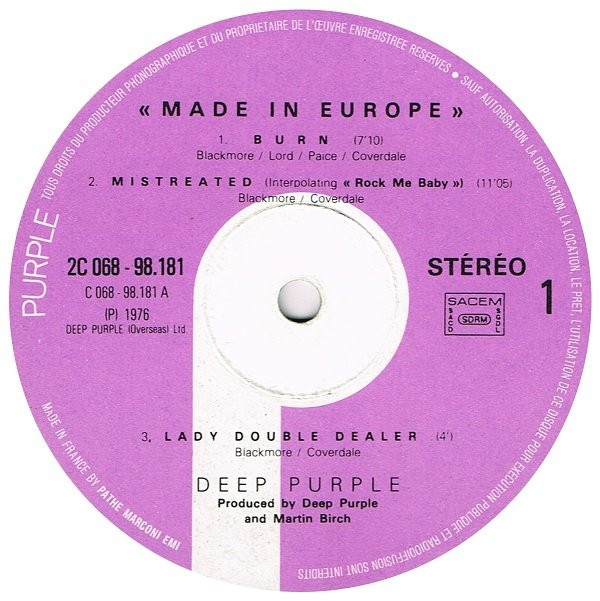 Deep Purple - Made In Europe | Purple Records (2 C 068-98181) - 4 Deep Purple - Made In Europe | Purple Records (2 C 068-98181) - 4