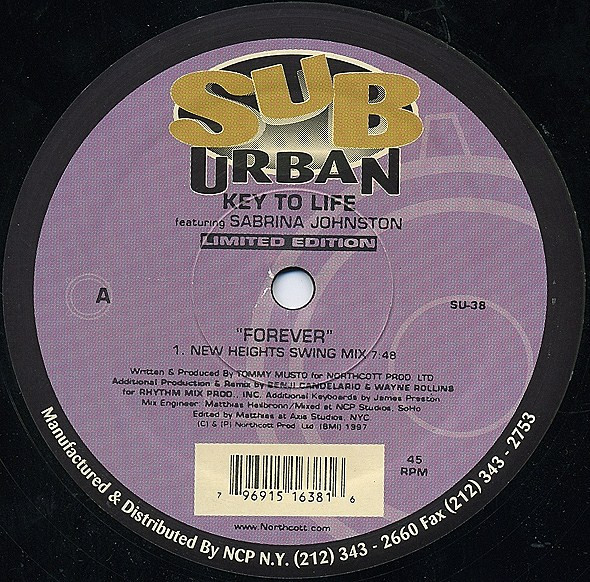 Key To Life Featuring Sabrina Johnston & Kathleen Murphy - Forever / Find Our Way (Breakaway) | Sub-Urban (SU-38) - 2