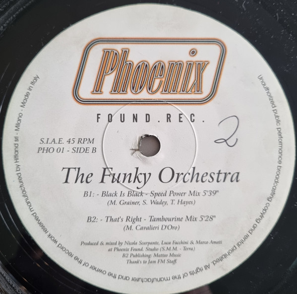 The Funky Orchestra - Black Is Black | Phoenix Found Records (PHO 01) - 3