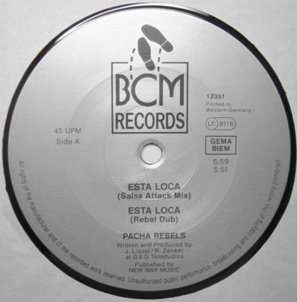 Pacha Rebels - Esta Loca | BCM Records (BCM 12351) - 2