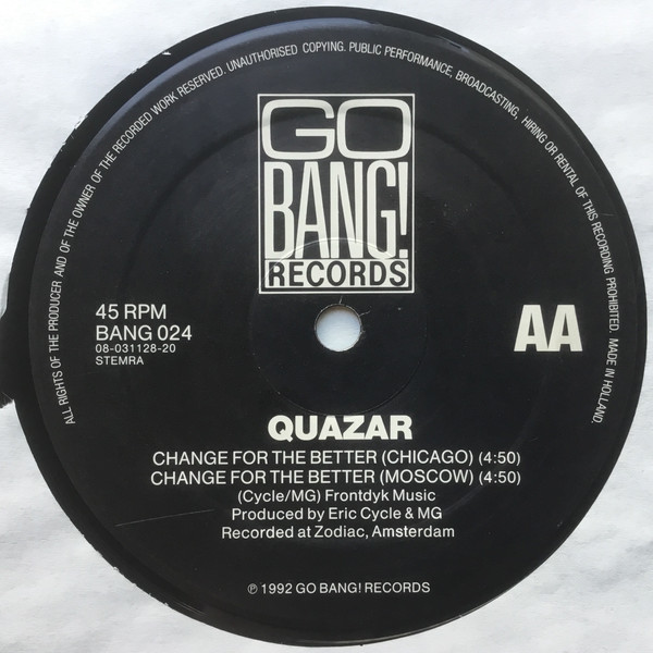 Quazar - Change For The Better | Go Bang! Records (BANG 024) - 4 Quazar - Change For The Better | Go Bang! Records (BANG 024) - 4