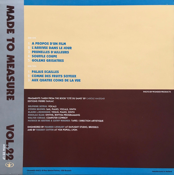 Steven Brown & Delphine Seyrig - De Doute Et De Grace | Crammed Discs (MTM 22 LP) - 2 Steven Brown & Delphine Seyrig - De Doute Et De Grace | Crammed Discs (MTM 22 LP) - 2