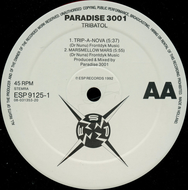 Paradise 3001 - Tribatol | ESP Records (ESP 9125-1) - 4 Paradise 3001 - Tribatol | ESP Records (ESP 9125-1) - 4