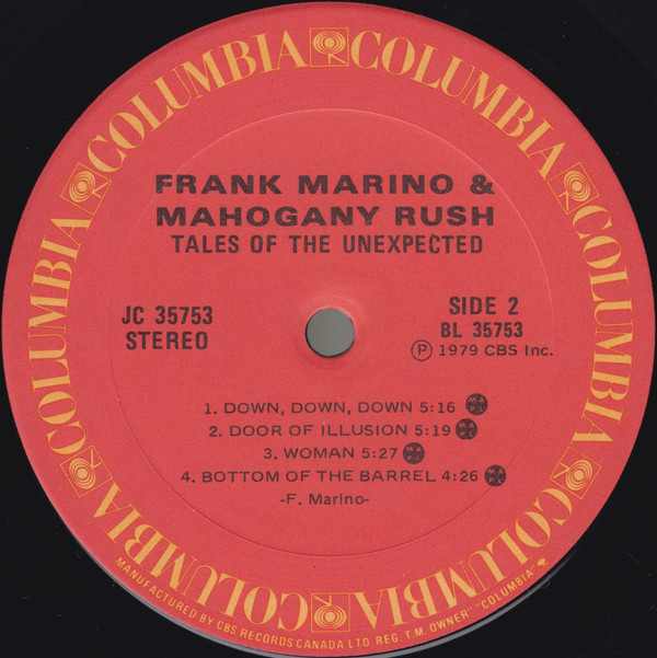 Frank Marino  &  Mahogany Rush - Tales Of The Unexpected [Vinyl] | Columbia (JC 35753) - 4