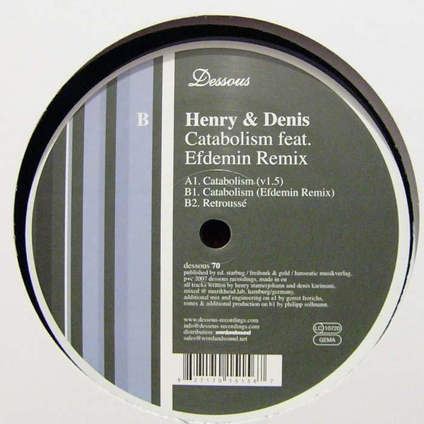 Henry & Denis - Catabolism | Dessous Recordings (dessous 70) - 2 Henry & Denis - Catabolism | Dessous Recordings (dessous 70) - 2