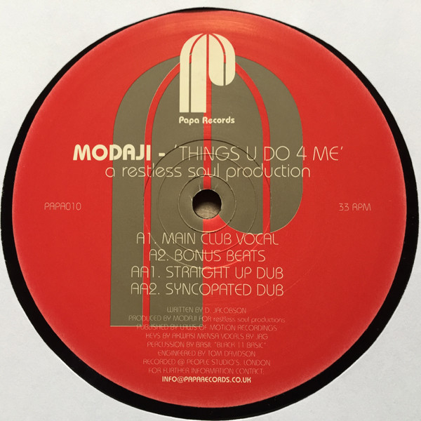 Modaji - Things U Do 4 Me | Papa Records (PAPA010) - 2