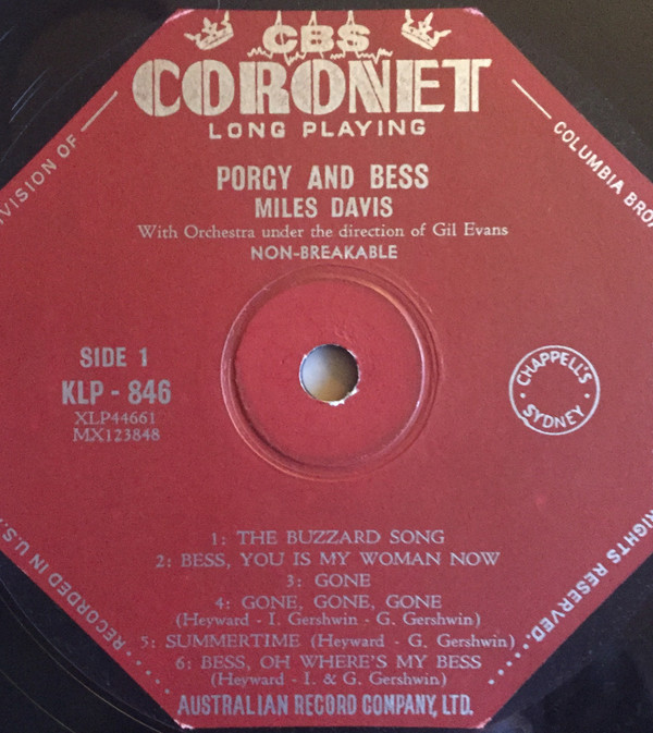 Miles Davis - Porgy And Bess | Coronet (KLP 846) - 3 Miles Davis - Porgy And Bess | Coronet (KLP 846) - 3