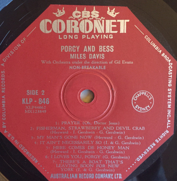 Miles Davis - Porgy And Bess | Coronet (KLP 846) - 4 Miles Davis - Porgy And Bess | Coronet (KLP 846) - 4