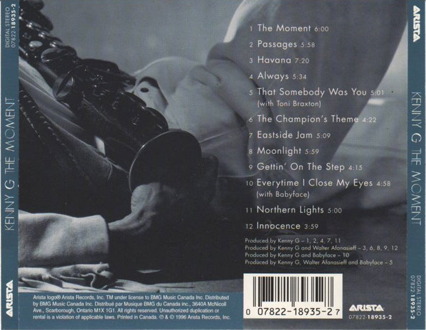Kenny G - The Moment | Arista (07822-18935-2) - 2 Kenny G - The Moment | Arista (07822-18935-2) - 2
