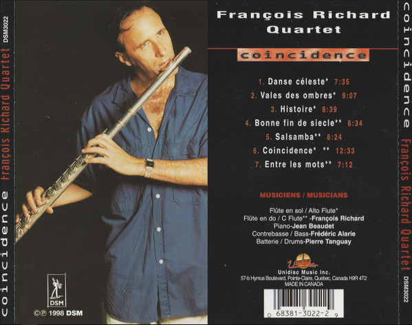 François Richard Quartet , Jean Beaudet , Frédéric Alarie , Pierre Tanguay - Coincidence | Unidisc (DSM3022) - 4