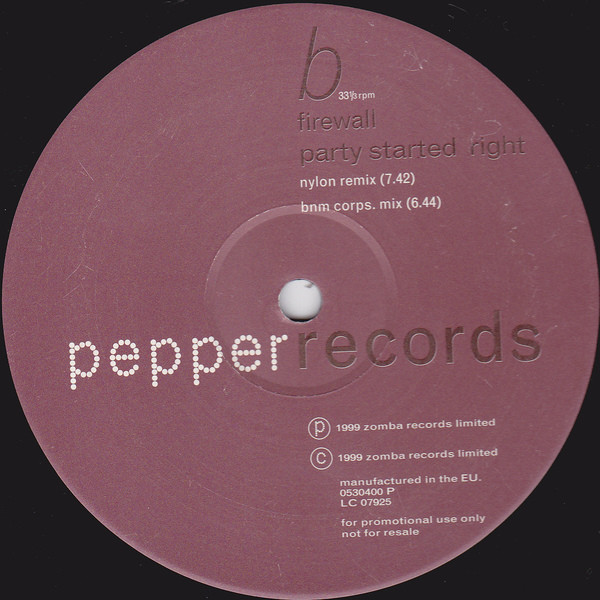 Firewall - Party Started Right | Pepper Records (0530400 P) - 2