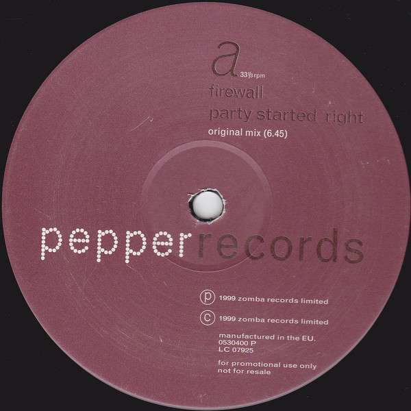 Firewall - Party Started Right | Pepper Records (0530400 P) - main