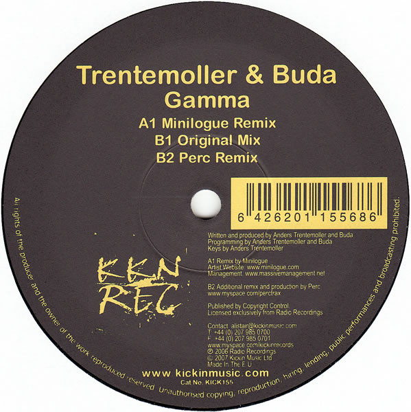Trentemoller & Buda - Gamma | Kickin Records (KICK155) - 2