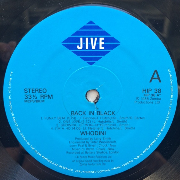 Whodini - Back In Black | Jive (HIP 38) - 3 Whodini - Back In Black | Jive (HIP 38) - 3
